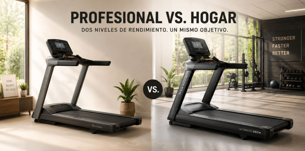 Caminadora trotadora comercial vs profesional para gimnasios