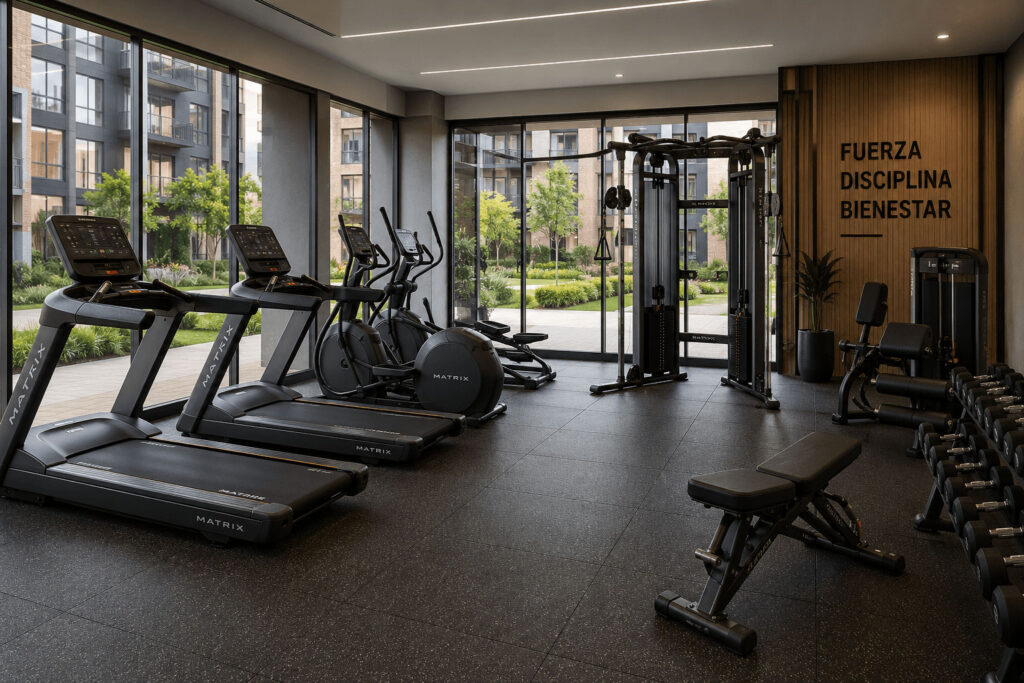 Equipos de gimnasio profesional y de alto tráfico para zonas comunes en conjuntos residenciales